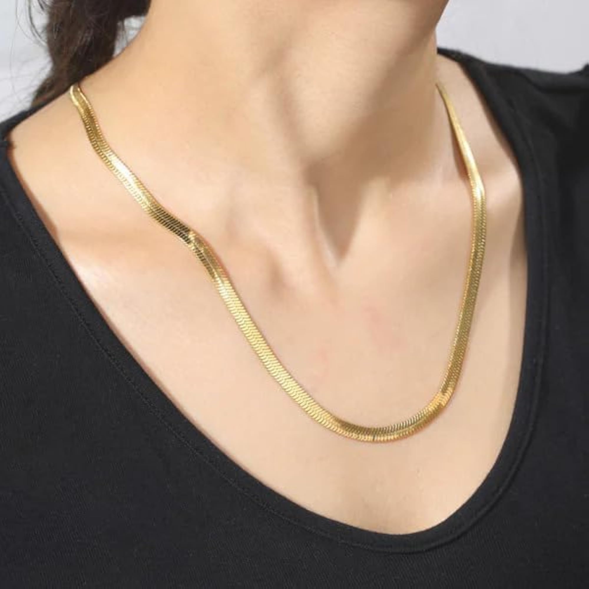 Waterproof Golden Plated Snake Pendant with Chain for Unisex