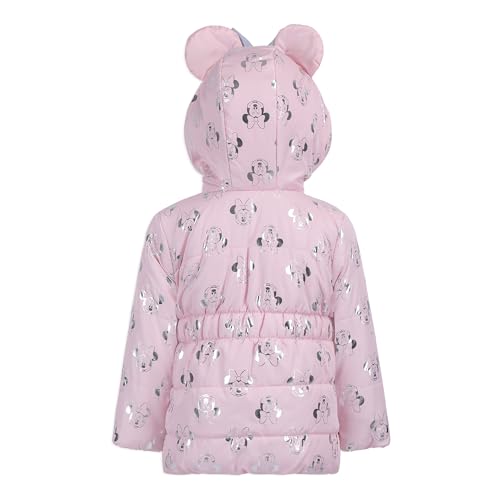Disney Minnie Mouse Girls Puffer Jacket with Ears and Bow for Toddlers, Little Kids, and Big Kids3