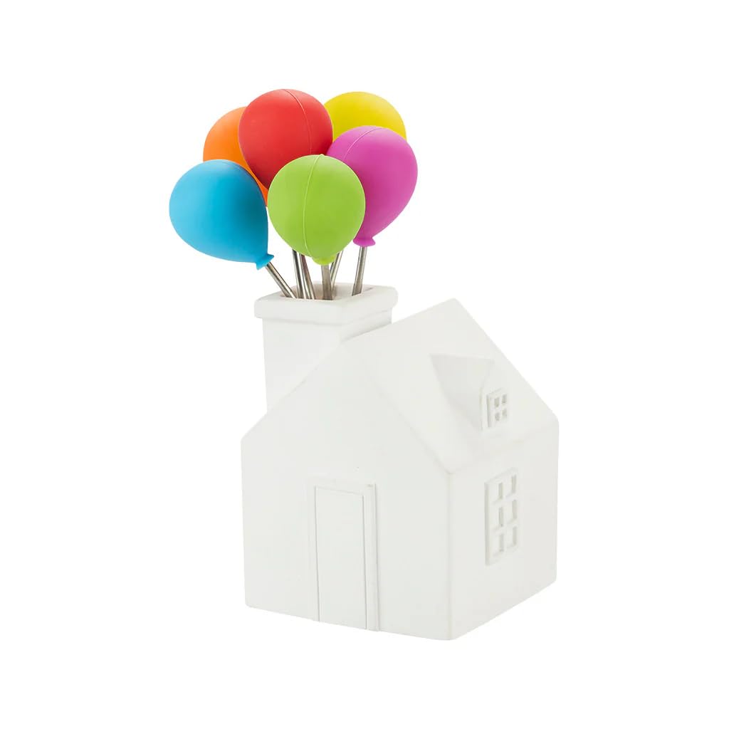 Balvi Forchettina aperitivo House Balloon Colore bianco forchettine in acciaio inox Per dolci e snack
