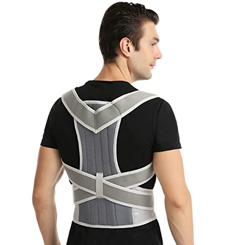 Correcteur de posture XL gris pour hommes et femmes support de colonne vertébrale réglable