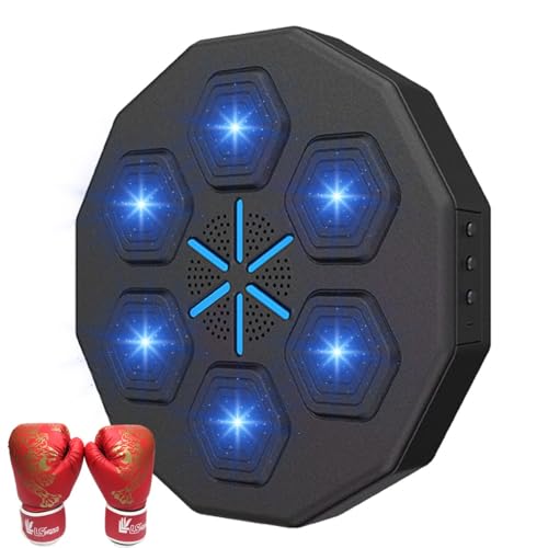 XUnada Machine de boxe à musique Bluetooth à montage mural, tapis d'entraînement de combat, équipement de boxe à musique intelligente avec chargement USB