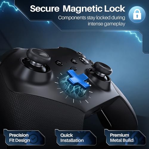 Image of TNP for Elite Controller Paddles Compatible with Xbox Elite Series 1, 2 & Core Controller - 5 in 1 Accessories Replacement Metal Stainless Steel Paddles Trigger & D-Pad Parts, Blue