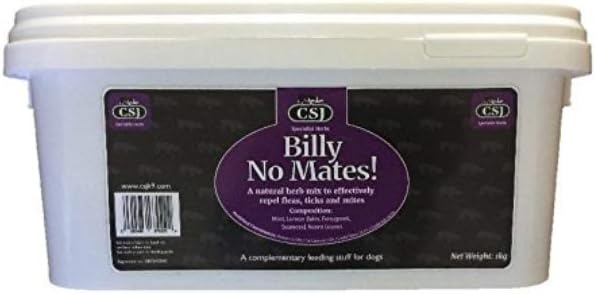 CSJ Billy No Mates 1kg effective, natural Flea, Tick and Mite Repellent for dogs and cats.