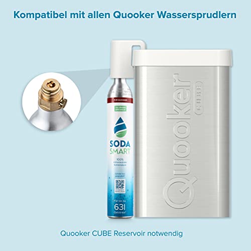 Foto von SodaSmart Premium CO2 Zylinder für Quooker Wassersprudler | Gefüllt mit 425g Kohlensäure +25g extra für mehr als 60l | Kohlendioxid-Zylinder als Reservepack