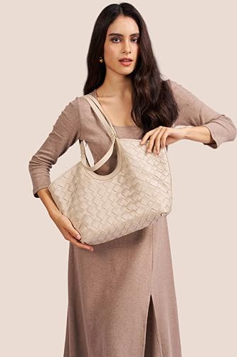Bolsa Tote Tejida para Mujer en Cuero miniatura 2