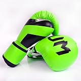 KOAIEZ Guantes De Entrenamiento De Estilo Profesional, Guantes De Saco Pesados para Hombres Y Mujeres, Forro Moldeado De Una Pieza Y Diseño De Poste De Agarre De Palma De Mallaa,Verde,12oz.