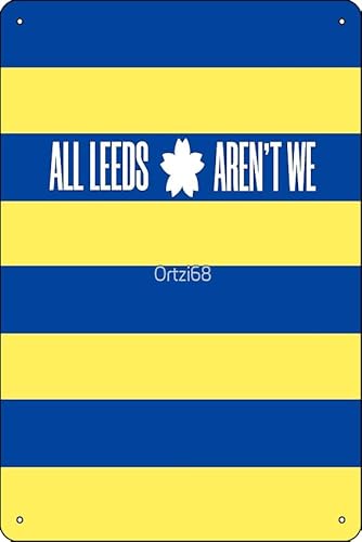 Leeds united green blue yellow color Poster Metal Tin Sign 12 X 8 Inch Funny Man Cave Home Office Bar Decor