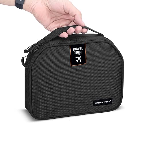 Image of Urban Wolf Travel Pouch Large Capacity, Water-Resistant Travel Toiletry Organizer with Multiple Pockets & Hanging Hook | Cosmetic Makeup Organizer with Mesh Pockets Travel Kit for Men and Women-Black.