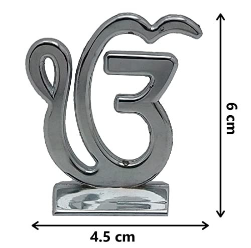 Estatua Sikh Ek Onkar Plateada 6x5 cm para Auto y Decoración miniatura 2