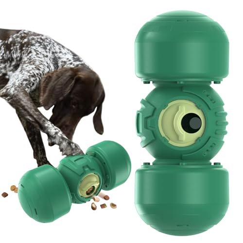 KADTC Dog Treat Dispener Toys Rolling Giggling Indestructible Puzzle Feeder Toy Adjustable Food Dispensing Speed for Medium/Large Aggressive Chewers Breed