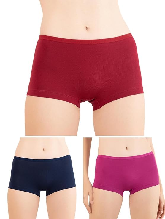 louryn koulyn Women's Boy Shorts Panty | High Coverage 100% Cotton Panty Set for Women |Mid Waist Boyleg Panty |Panties for Women Full Coverage-picture-36