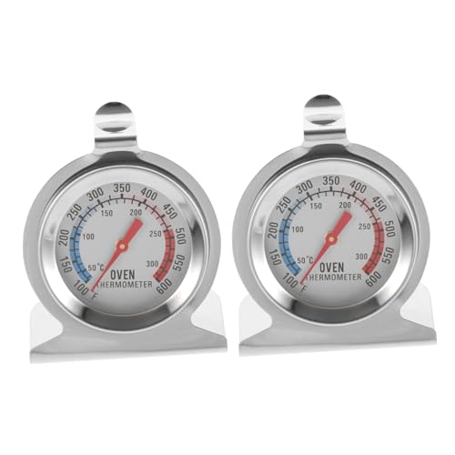 Cabilock 2pcs Oven Thermometer Instant Read High-Temperature Food Thermometer Dial for Baking Grilling and Roasting Design Dual Scale