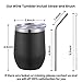 JEAREY Glass Tumbler 12 oz Stainless Steel Double Wall Vacuum Insulated Wine Cup with Lid Travel Friendly (1 Pack, Black)