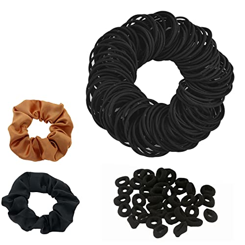 100pcs bandeau en nylon noir, 50pcs mini serre-tête noir, sans métal épaissi, enfants adultes, serre-tête sans sexe avec 2 serre-têtes en satin pour femmes, adapté à différentes couleurs de cheveux Cover
