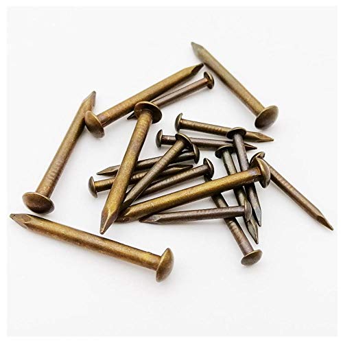 Hardware Nails, concrete nail, 10/100 piezas Clavos de cobre puro bronce, cabeza redonda pequeña, diámetro 1.2-2.8 mm, longitud 8-50 mm, usado para bisagras de muebles miniatura 1