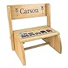 Personalized train wood step stool bench seat  urban country home decor