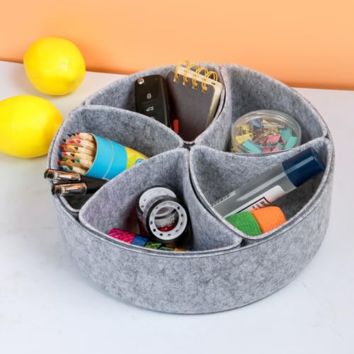 Organiseur de coiffeuse en feutre rigide avec multi-compartiments de rangement - 5