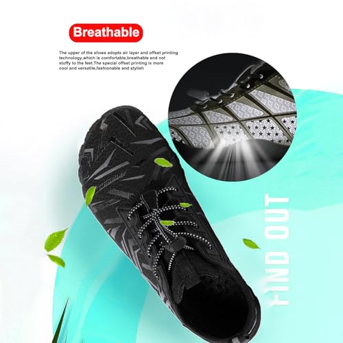 Image of Beach Water Shoes for Women Men Quick Dry Non-Slip Wide Toe Hike Barefoot Footwear for Beach Pool Aqua Swim Surf Walk