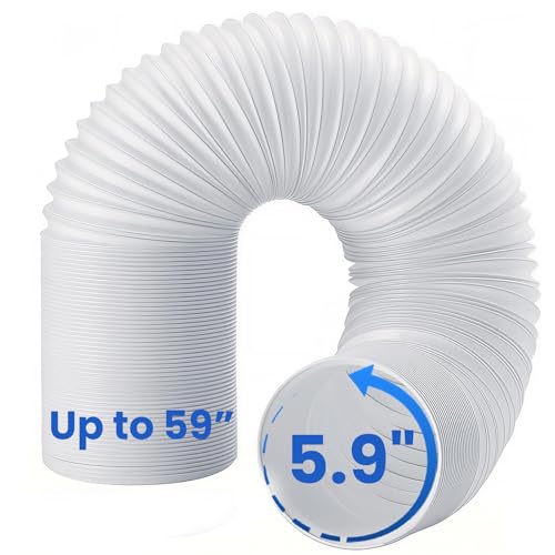 Portable Air Conditioner Hose, 5.9' Diameter Anti-Clockwise Thread With Length up to 59', Universal Replacement AC Exhaust Vent Hose (No Coupler)