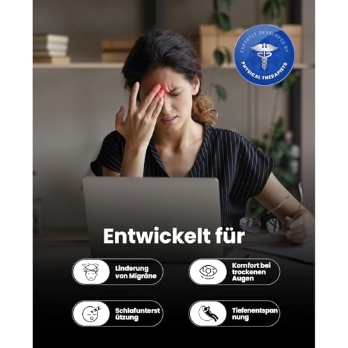 BOB AND BRAD Augenmassagegerät Grau mit Wärme und Kälte, EyeOasis 3 Elite Elektrische Augenmaske gegen Migräne, trockene Augen und Verspannungen, Geschenke für Frauen, Männer, Mütter und Väter