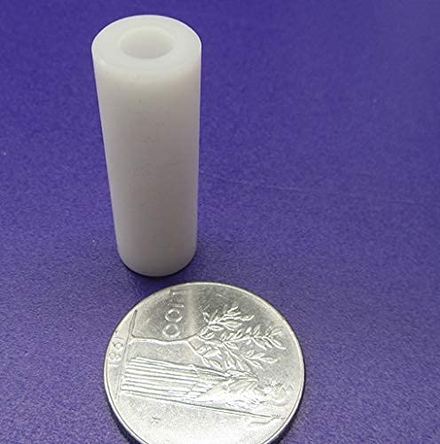 Acetal Spacer, Unthreaded, 1/4" Screw Size x .500" OD x .252" ID x 1.75" Length, 5 Pcs.