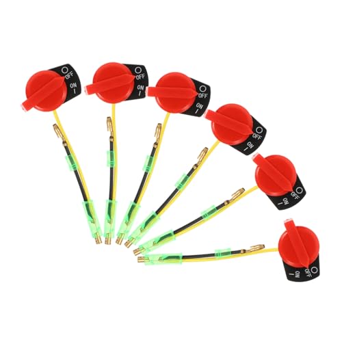 YARDWE 6個 エンジンオンオフスイッチ 双線設計 耐久プラスチック銅製 草刈り機発電機用 ガーデントラクター消耗品 操作確保