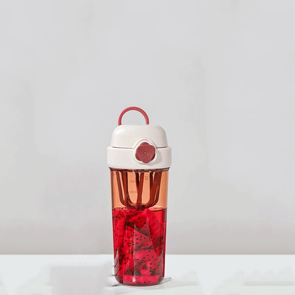 Exterior Botella de Agua con lógico de Capacidad Tritan no Contiene Bpa Entusiastas al Aire Libre de Fitness Jarra de Agua a Prueba de Fugas, 16.9 oz Prueba de Fugas (Color : Pink)