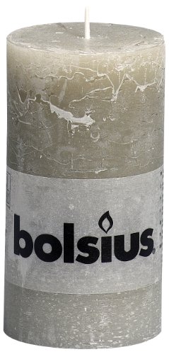 Rustic Bolsius Regular Textured Pillar Candle in Slate Grey