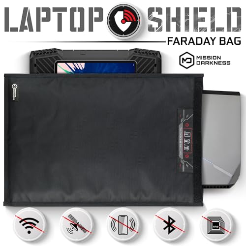 Mission Darkness Non-Window Faraday Bag for Laptops // Device Shielding for Law Enforcement, Military, Executive Privacy, EMP Protection, Travel & Data Security, Anti-hacking & Anti-tracking Assurance