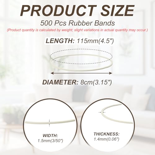 Élastiques blancs 4.5" PATIKIL pour dossiers et rangement de bureau - 2