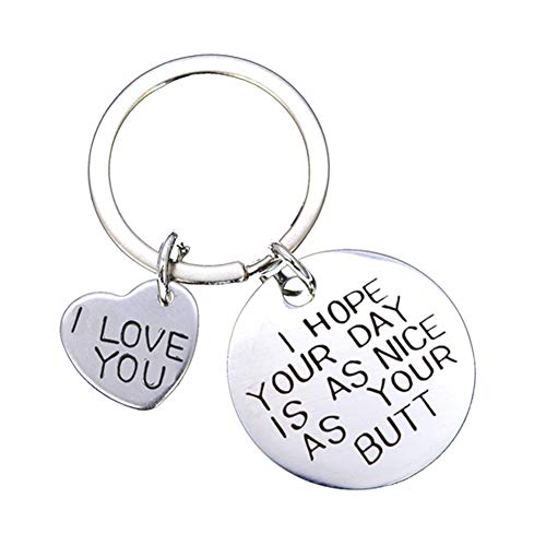 Polytree I Hope Your Day Is As Nice As Your Butt Keychain Gift Romantic Gifts For Boyfriend Girlfriend Couple Wantitall