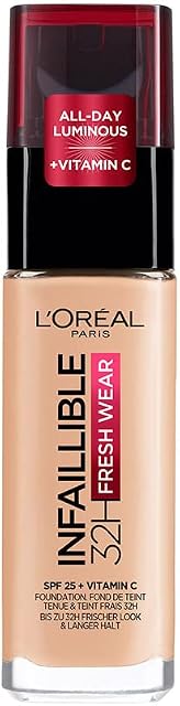 L'Oréal Paris Infaillible 24 h Fresh Wear Długotrwały kryjący podkład odporny na ścieranie, lekka formuła, SPF 25, 180 Rose Sand, 30 ml