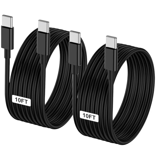 Image of LOFPYE 2-Pack Black 10FT 60W USB C to USB C Cable, Type C Fast Charging Cable for iPhone Air 17 16e 16 15 Pro Plus Pro Max,for Galaxy S25 /S24, for iPad Pro /Air /mini, for MacBook Pro /Air and More