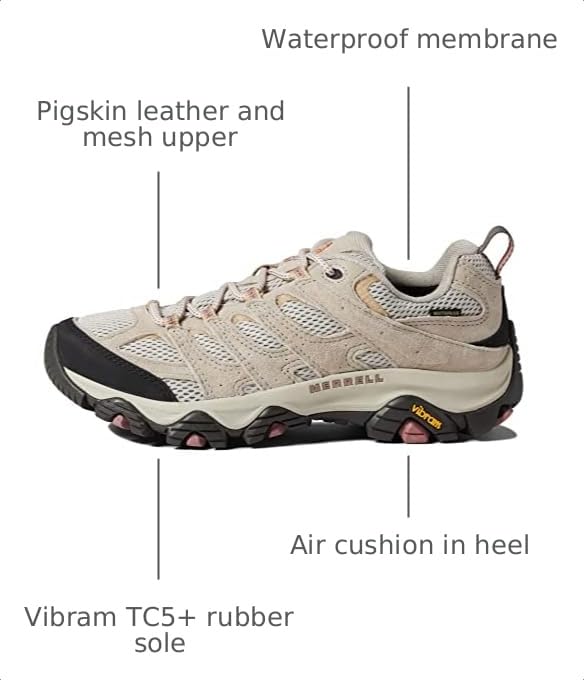 Image of Merrell Women's Moab 3 Waterproof Hiking Shoe, Aluminum, 11 Medium