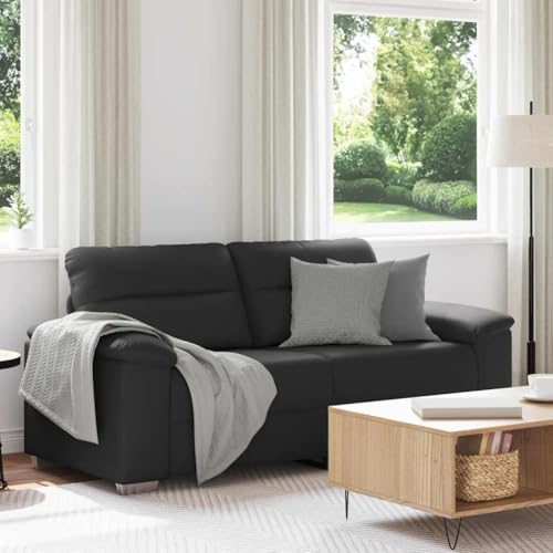 vidaXL 2-Sitzer-Sofa Schwarz 140 cm Kunstleder, 2-Sitzer-Couch, Zweisitzer-Sofa