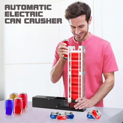 Automatic Electric Can Crusher,Household Can Crushers for Recycling, Can Fill 8 Cans Once,Automatic