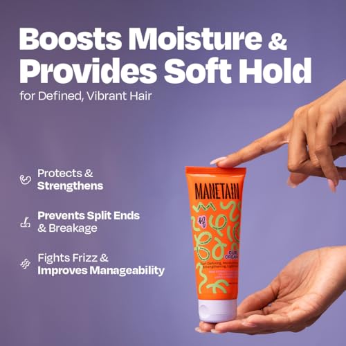 Image of MANETAIN Curl Cream 50ml for Curly & Wavy Hair | Frizz Control, Soft Hold & Moisturizing Styling Cream | Enhances Natural Curls, Reduces Frizz | Sulfate-Free, Paraben-Free, Vegan Hair Care