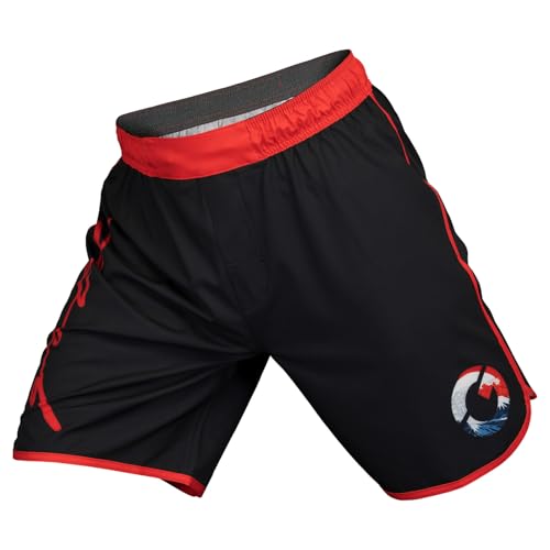Gold BJJ The Wave Jiu Jitsu Shorts - Fight Short for No Gi, Wrestling, MMA & Boxing