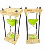 Lodunsyr Sand Timer Clock Hourglass 30 Min Minutes Home Ornament Office Desk Decoration for Living Room Coffee Table School Game 30 Min Wooden Frame Sandglass Green, 30MinGreenMu