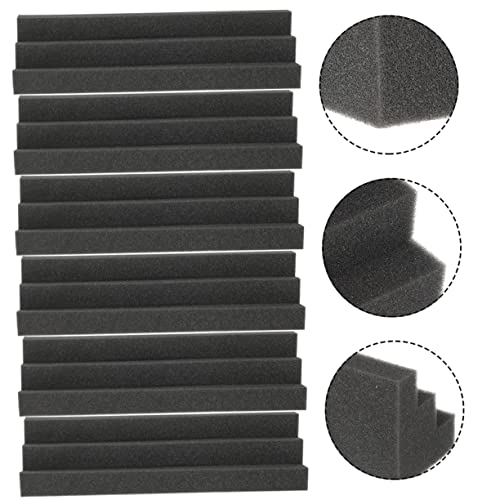 YARNOW 6pcs paneles acústicos trapeciales para absorción de bajos y reducción de ruido, espuma resistente al fuego para sala de cine en casa y estudio de grabación miniatura 5