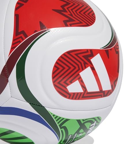 Adidas Unisex-Adult World Cup Soccer Ball, White/Team Royal Blue/Solar Blue/Power Red, 4 - 2