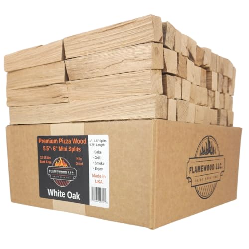 14 Lbs Pizza Oven Wood. Premium White Oak Kiln Dried 6 Inch Mini Split Logs. Approx. 70-80 Splits per Box. for use with Ooni Gozney Solo Stoves Mesa XL Grilling Smoking and Much More.
