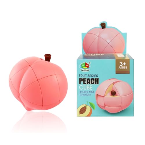 Speed Cube，3D Fruit Cube 3X3 Peach Shaped Magic Cube,1:1 Realistic Educational Toys Puzzle Brain Teaser