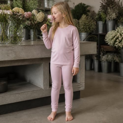 Image of Kids Boys Girls Soft 2-Piece Solid Long Sleeve Shirt and Pants Set