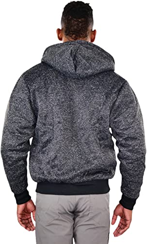 Image of ToBeInStyle Men's Polar Fleece Long Sleeve Zip Up Kangaroo Pocket Cold Weather Hoodie Jacket