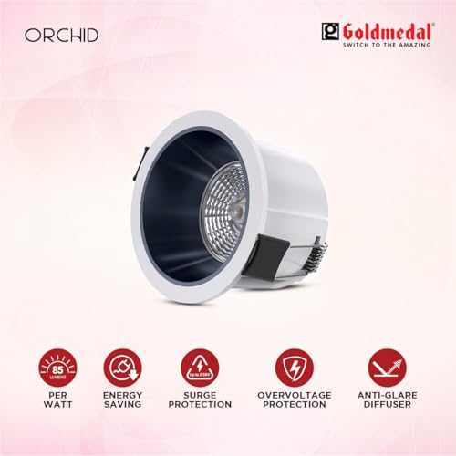 Image of Goldmedal Orchid 7W COB Round LED Spotlight |Compact Design Ceiling Light for Cabinets & Wardrobes | with 38 Beam Angle | Spotlight for Home & Display | Energy-Efficient |Warm White(3000K)