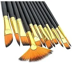 ECLET Art Brush Set for Artists, Painting Brushes Set of 12 Professional Round Pointed Tip Nylon Hair Artist Acrylic Paint Brush for Acrylic/Water Colour/Oil Painting Item 12