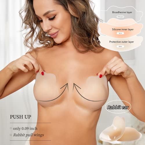 Added Lift Sticky Nipple Covers Ultra-Thin Silicone Petals Adhesive Strapless Backless Bras Breast Lift Pasties For Women Reusable Cream #TOP1