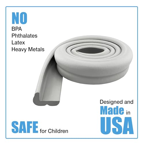 Image of KidKusion Hearth Cushion | Made in USA | Taupe | 8.33 Ft of Padding | Child Safety, Edge and Corner Guard, Baby Proof Fireplace Bumper