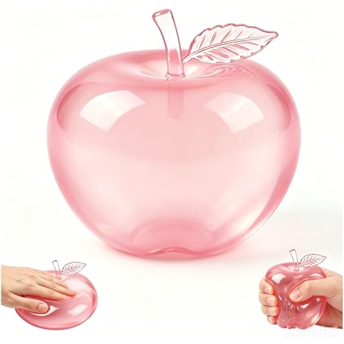 KINGSH Apples Toy Soft Slushy Pink Apple Toy Slow Rebound Anxiety Relief Sensory Fidget Stress Toys for Relaxation and Focus Office Travel (Apple Pink)